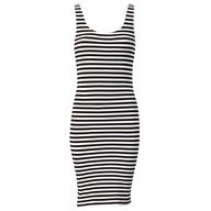 black white strips dress