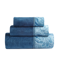 blue flower towels