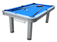 blue outdoor pool table 