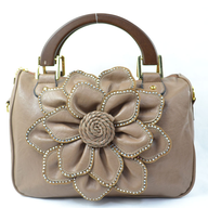 flower beige handbag