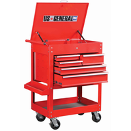 glossy red tool cart