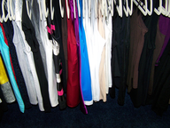 hanger of dresses shirts