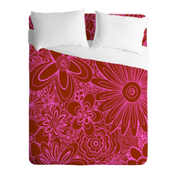 pink flowered comforter 