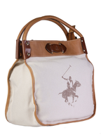 polo club white brown handbag 