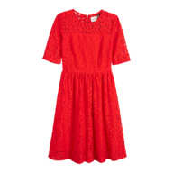 red floral dress
