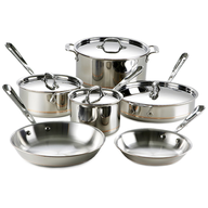 silver pots and pans