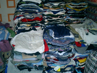 used clothing folded