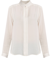 white long sleeve silk blouse 
