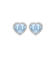 blue heart diamond earrings 