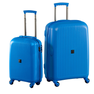hardside blue suitcase