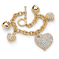 heart charm gold bracelet 