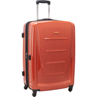 orange hardside luggage 
