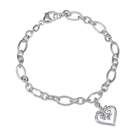 silver heart bracelet 